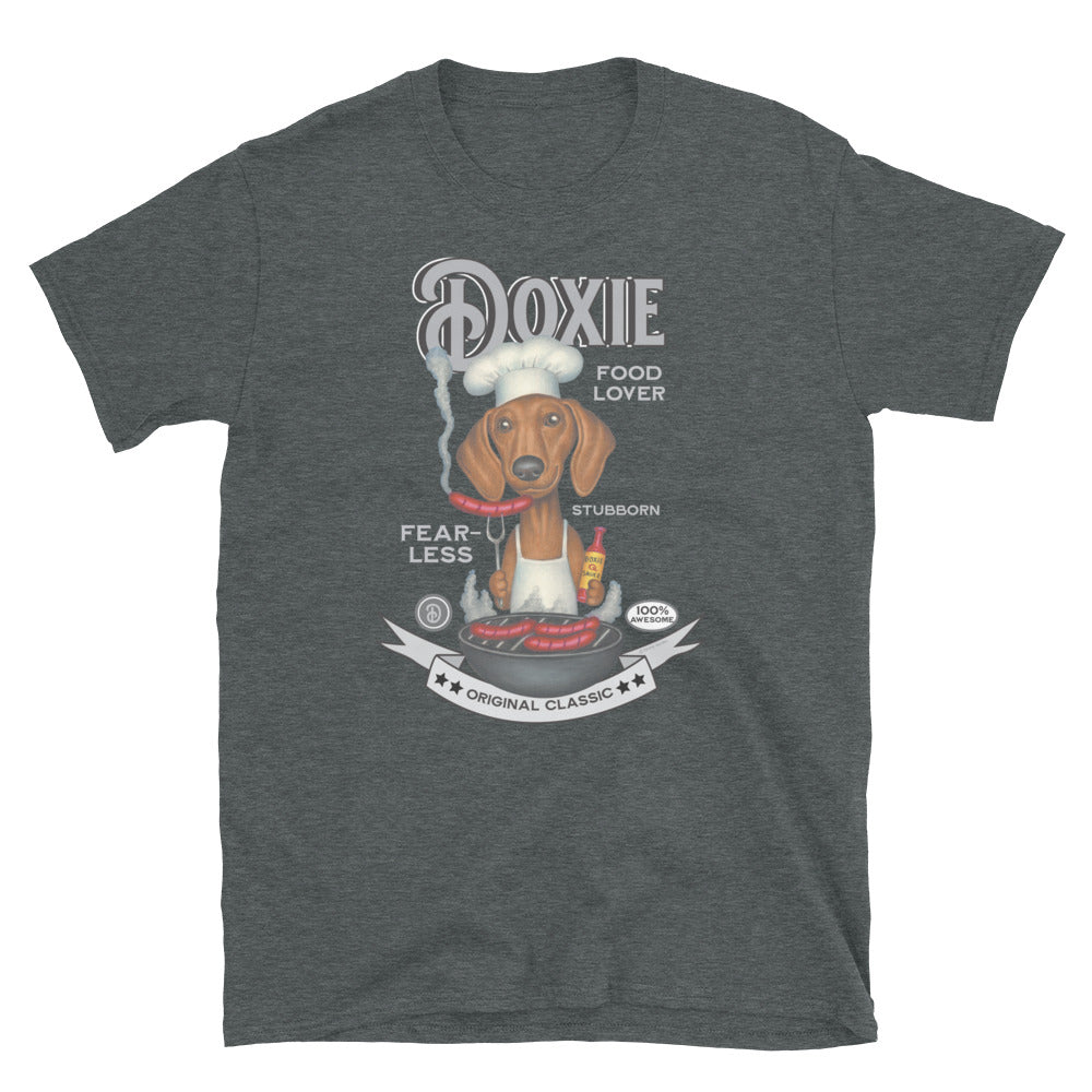 Classic Doxie Dog Dachshund grilling hot dogs Unisex T-Shirt