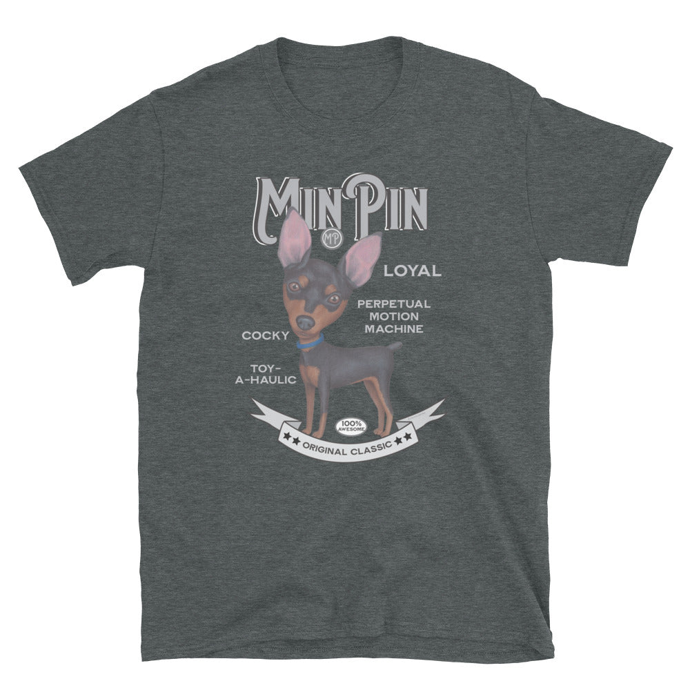 Funny and Cute Classic Vintage MinPin Dog Unisex T-Shirt