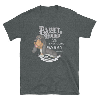 Cute Basset Hound Dog with funny pose on Vintage Basset Hound Unisex T-Shirt