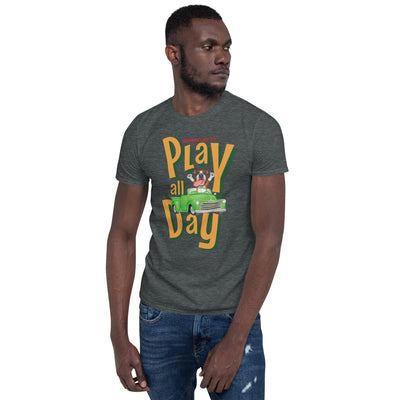Cute and funny Boxer dog that wants to play all day on a Boxer unisex t shirt