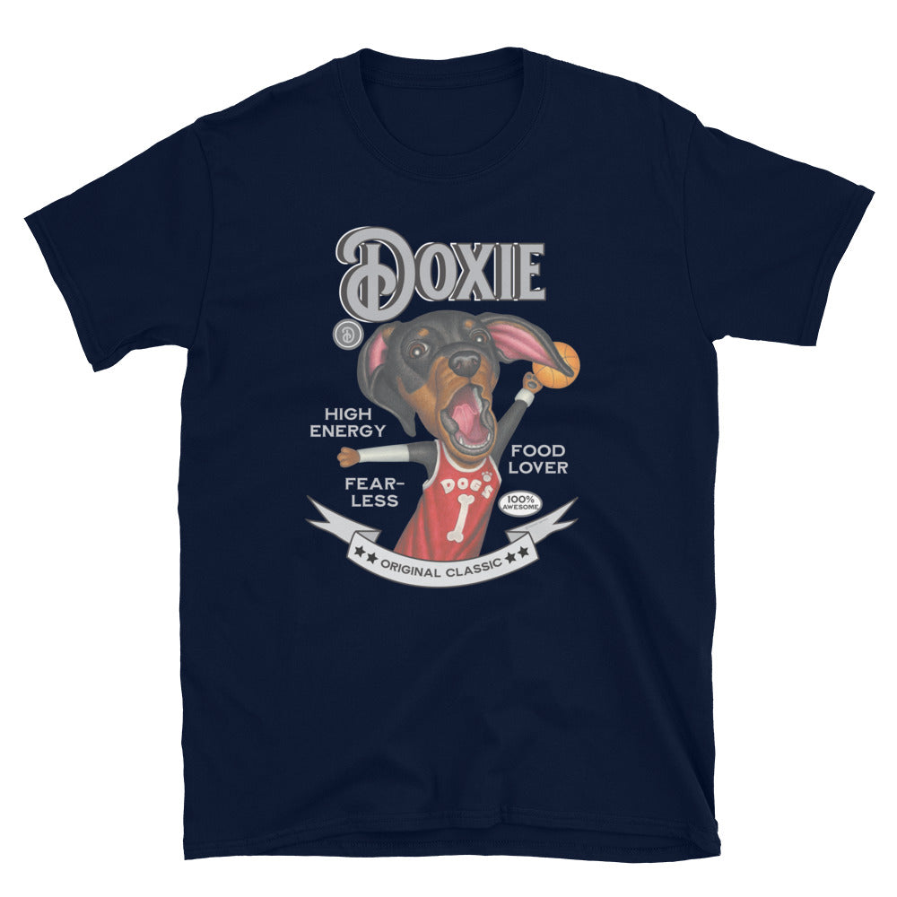 Basketball doxie dog on funny cute Vintage Dachshund Unisex T-Shirt