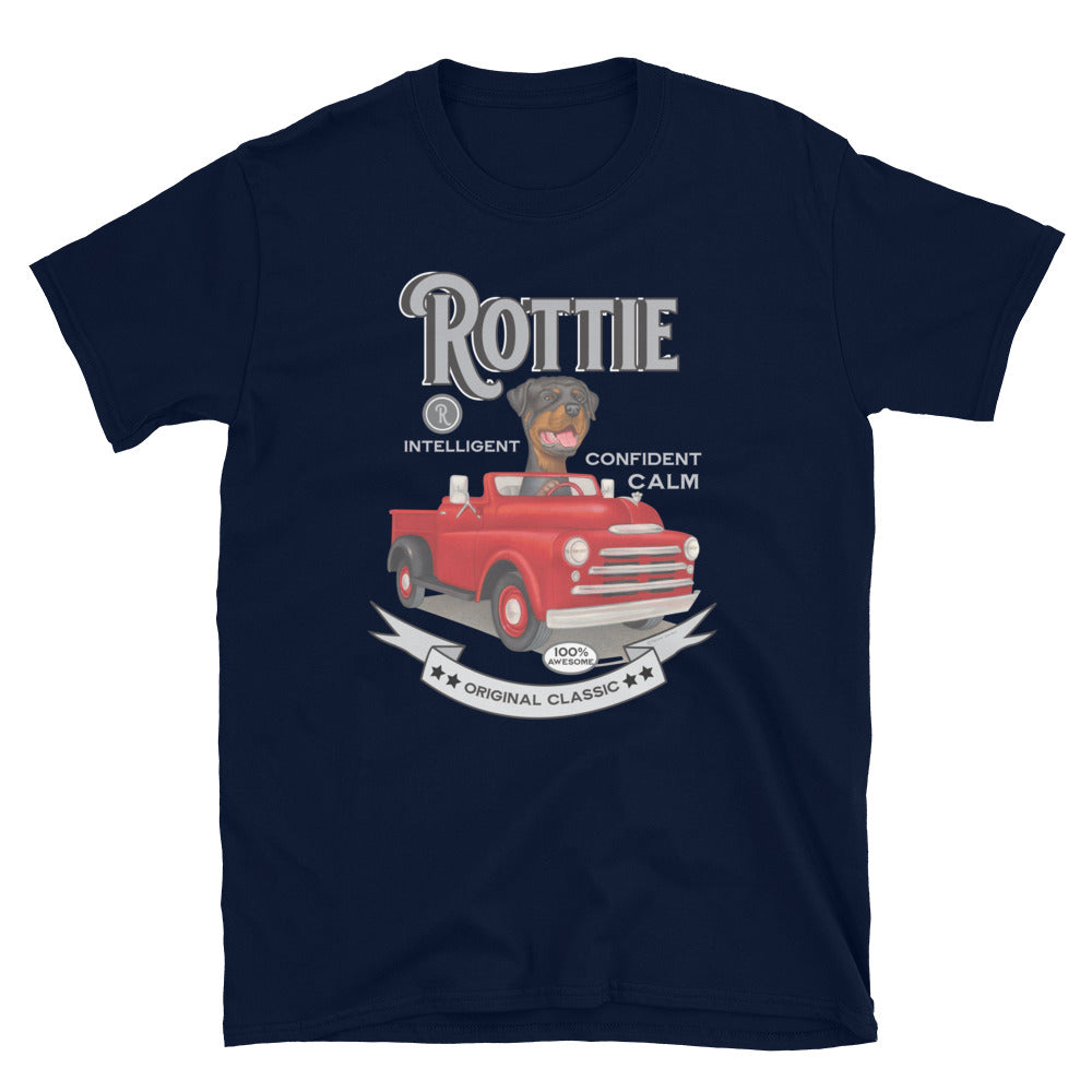 Classic retro Vintage Rottweiler Rottie Dog Unisex T-Shirt