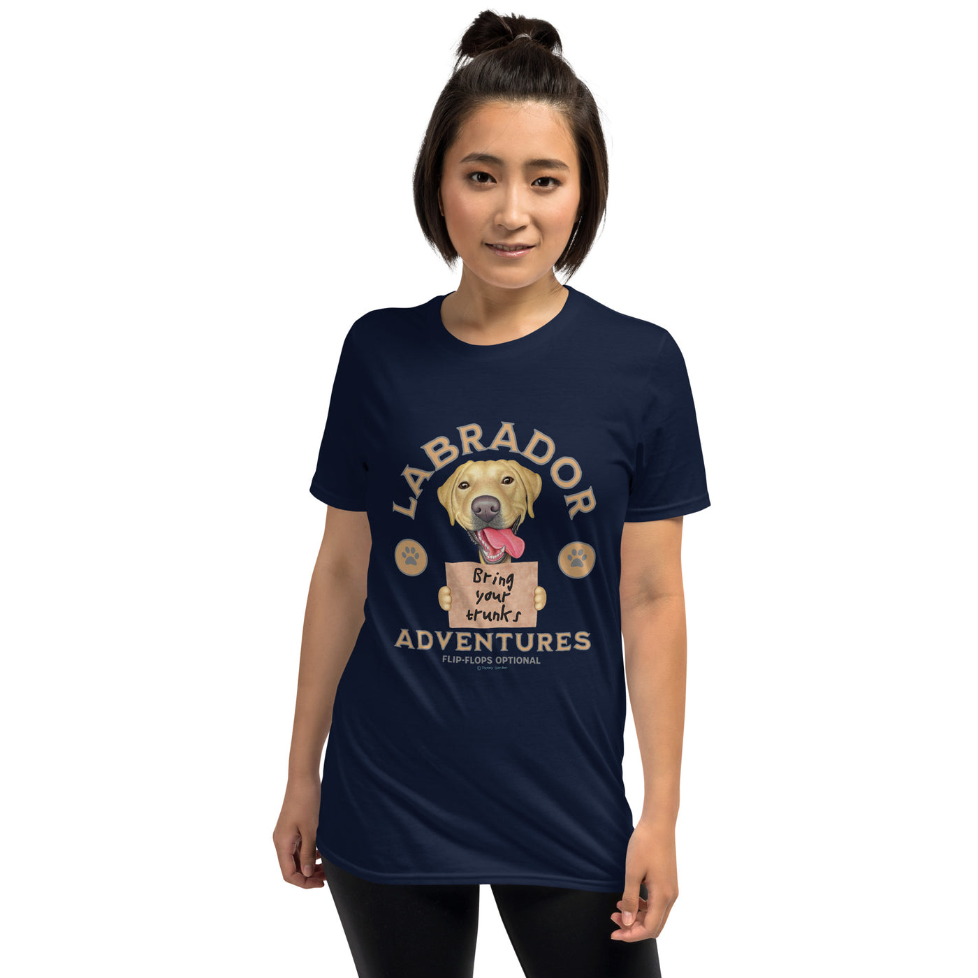 Funny and cute yellow lab on a Labrador Retriever Adventures Unisex T-Shirt