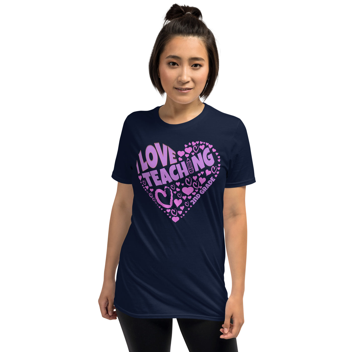 Cute Doxie Dog with heart on I Love Teaching 2nd Grade Unisex T-Shirt