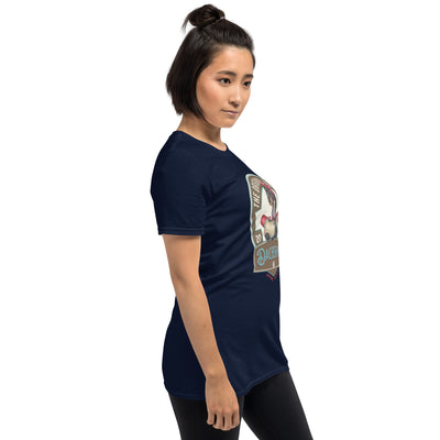 Cute and famous doxie dog driving a retro classic car for shopping on an Original Hot Dog Dachshund Unisex T-Shirt