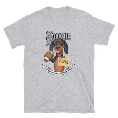 Famous hail mary Doxie Dog with his cute and funny football on a Vintage Dachshund Unisex T-Shirt