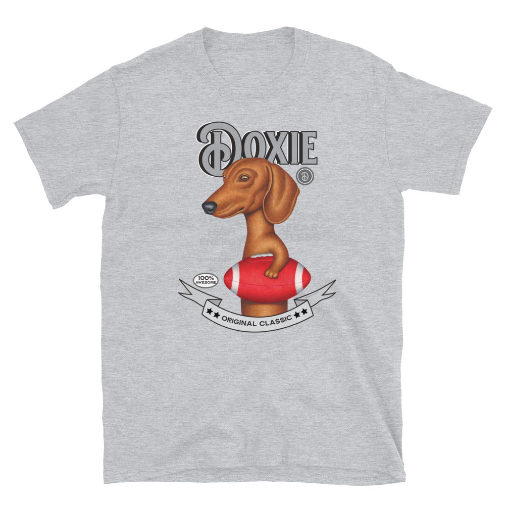 Classic football Doxie Dog on a funny Vintage Dachshund Unisex T-Shirt