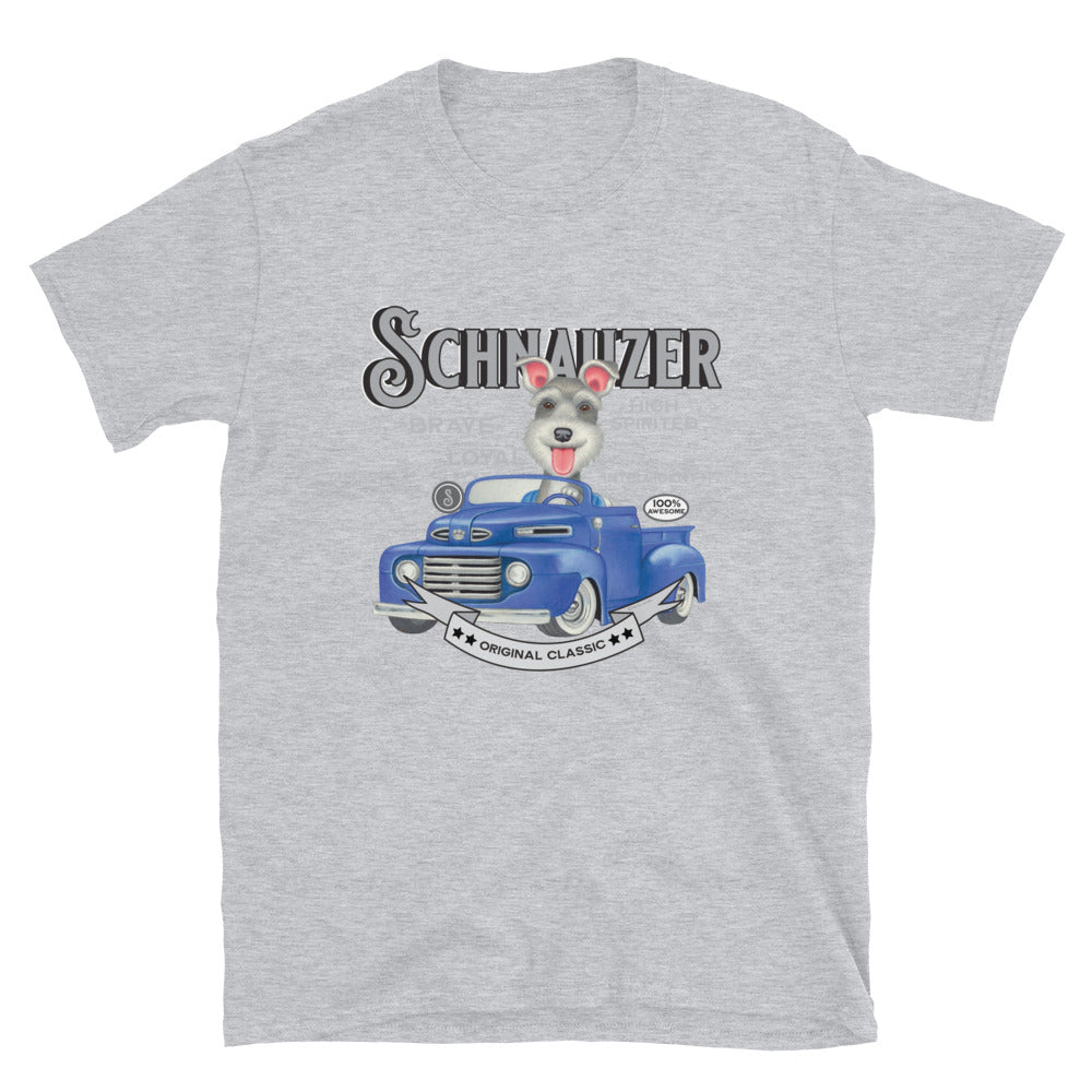 Classic retro Vintage Schnauzer dogUnisex T-Shirt