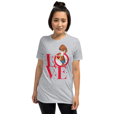 Cute Doxie Dog on funny design Dachshund Love Unisex T-Shirt