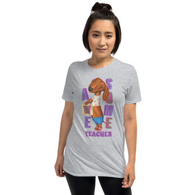 Love for a classroom teacher on a doxie dog tee on an Awesome Teacher Unisex T-Shirt