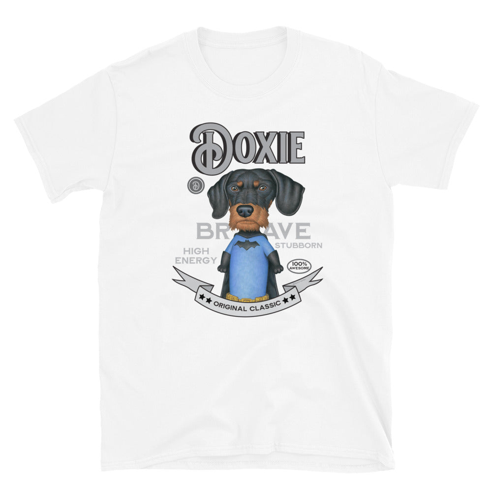 Funny cute Doxie Dog on a Vintage Dachshund Unisex T-Shirt
