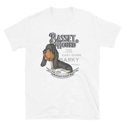 Cute Basset Hound Dog with funny pose on Vintage Basset Hound Unisex T-Shirt