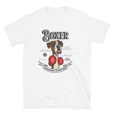 Classic Boxer Dog with boxing gloves on Vintage Boxer Unisex T-Shirt