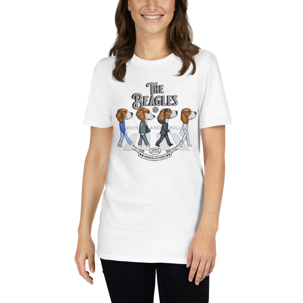 Classic beagles on a famous cross street scene with The Beagles Vintage Unisex T-Shirt