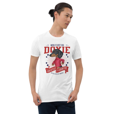 Cute and funny Doxie dog Dachshund USA Unisex T-Shirt