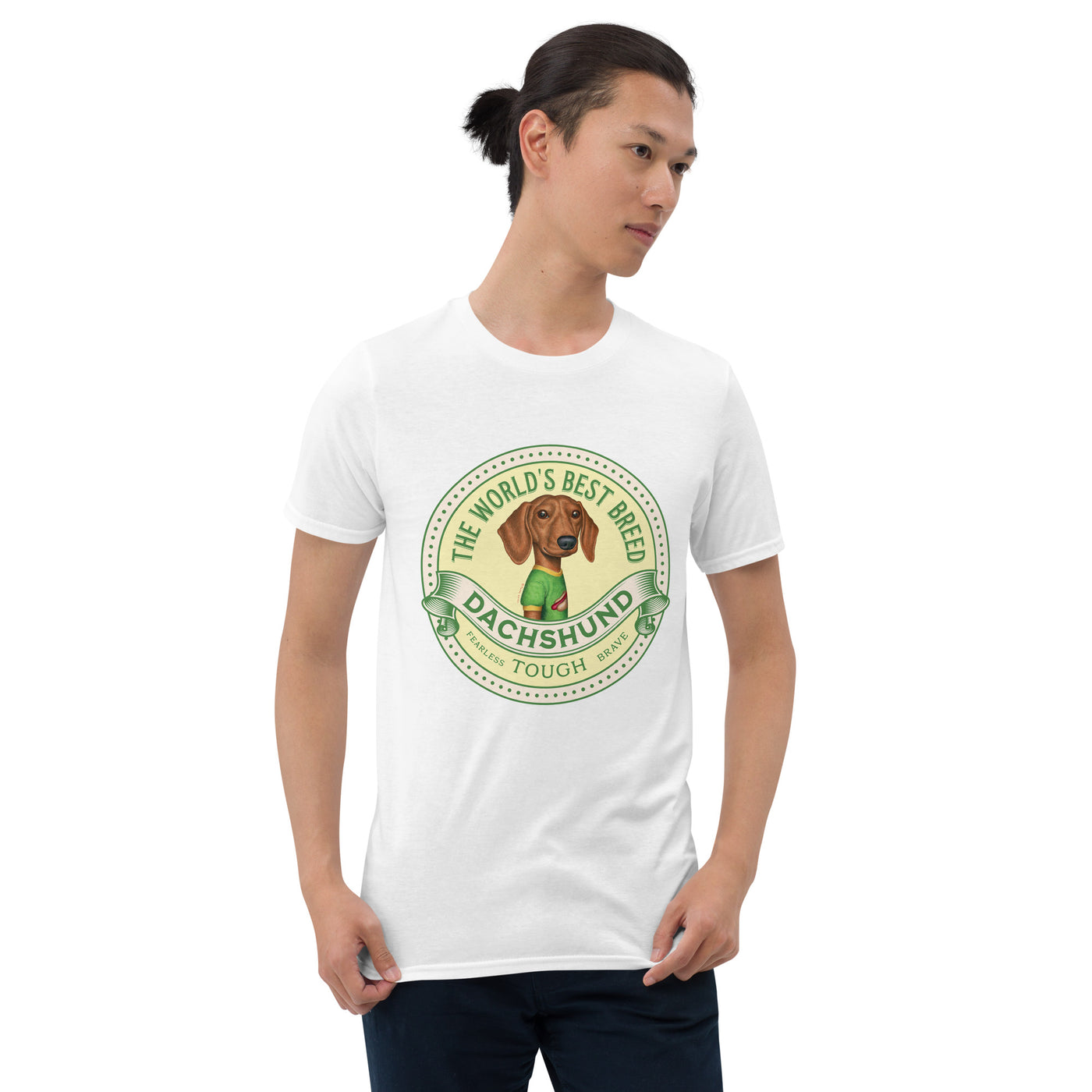 Cute Doxie Dog on funny World's Best Breed Dachshund Unisex T-Shirt