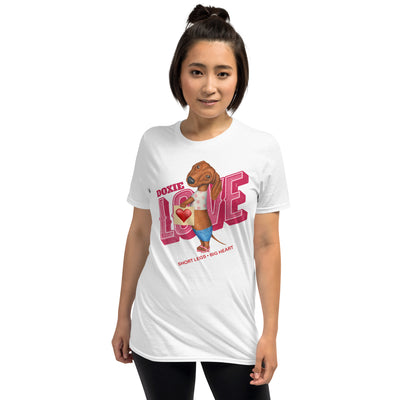 Cute Doxie Love Valentines Day Dachshund Unisex T-Shirt tee