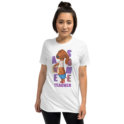 Love for a classroom teacher on a doxie dog tee on an Awesome Teacher Unisex T-Shirt